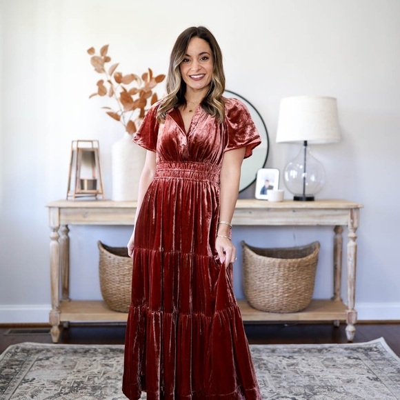 ANTHROPOLOGIE Somerset Collection Velvet Edition Maxi Dress Size XXS NWT - Picture 4 of 8